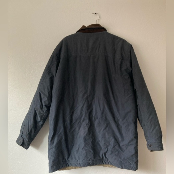 Vintage LL Bean Parka Chore Coat Wool Lined Navy Plaid Full Zip Hunting Barn - Picture 12 of 16